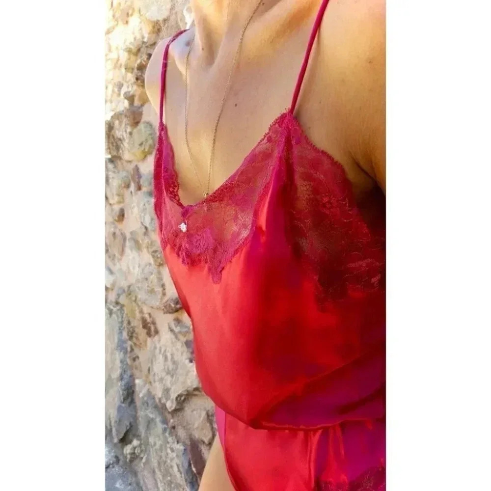 Vintage - LAST ONE Kayser Lace Trimmed 80's Bodysuit